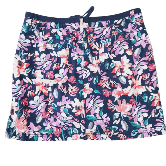 Floral Skirt Skort Size 14 Elastic Waist, Shorts Under Skirt, So Cute! - Picture 2 of 4